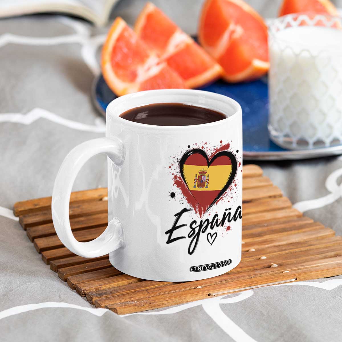Espana Heart Spanish Flag Patriotic Spain Pride Coffee Mug TS11 Print Your Wear