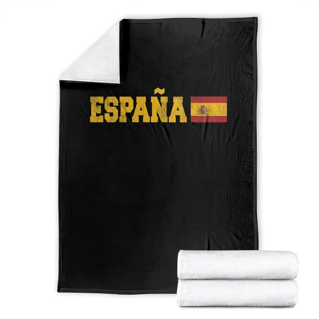 Espana Spain Vintage Sports Design Spanish Flag Throw Blanket TS11 Black Print Your Wear