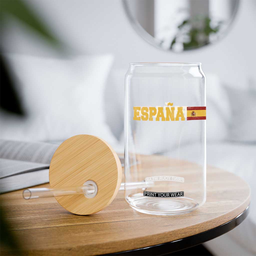 Espana Spain Vintage Sports Design Spanish Flag Glass Can TS11 Print Your Wear