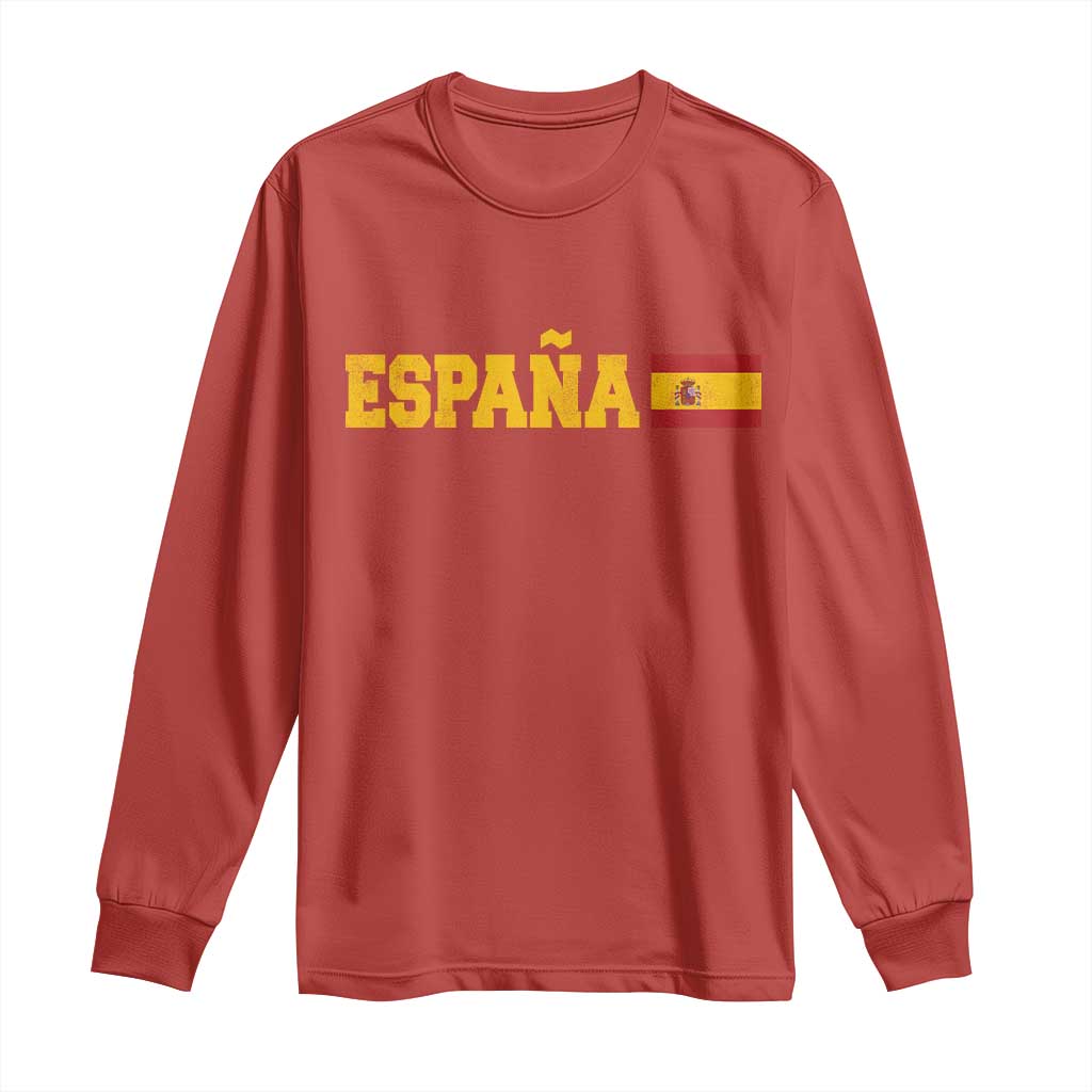 Espana Spain Vintage Sports Design Spanish Flag Long Sleeve Shirt TS11 Red Print Your Wear