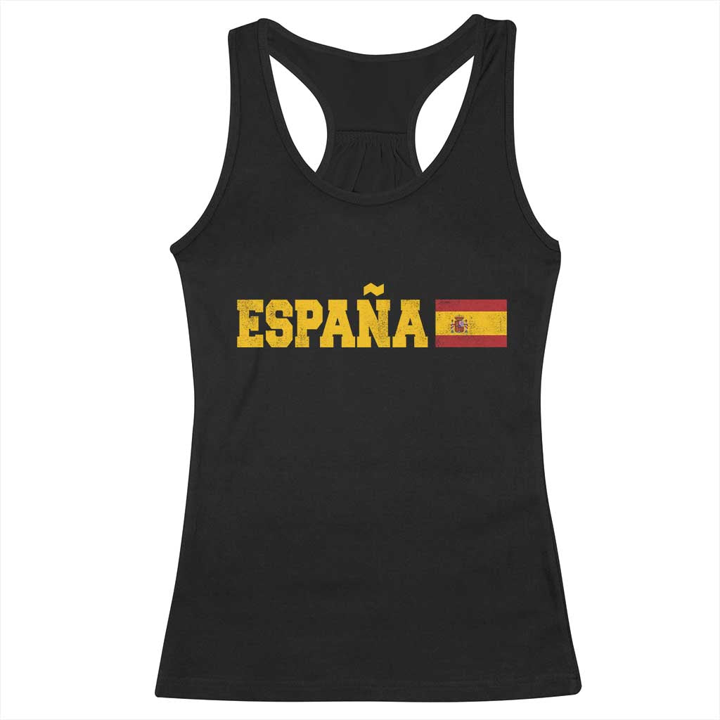 Espana Spain Vintage Sports Design Spanish Flag Racerback Tank Top TS11 Black Print Your Wear