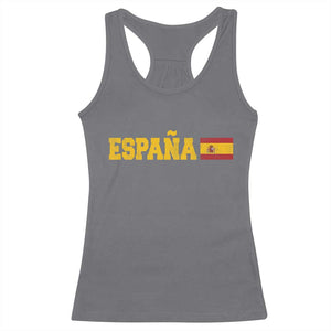 Espana Spain Vintage Sports Design Spanish Flag Racerback Tank Top TS11 Charcoal Print Your Wear