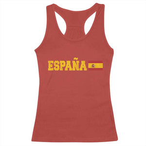 Espana Spain Vintage Sports Design Spanish Flag Racerback Tank Top TS11 Red Print Your Wear