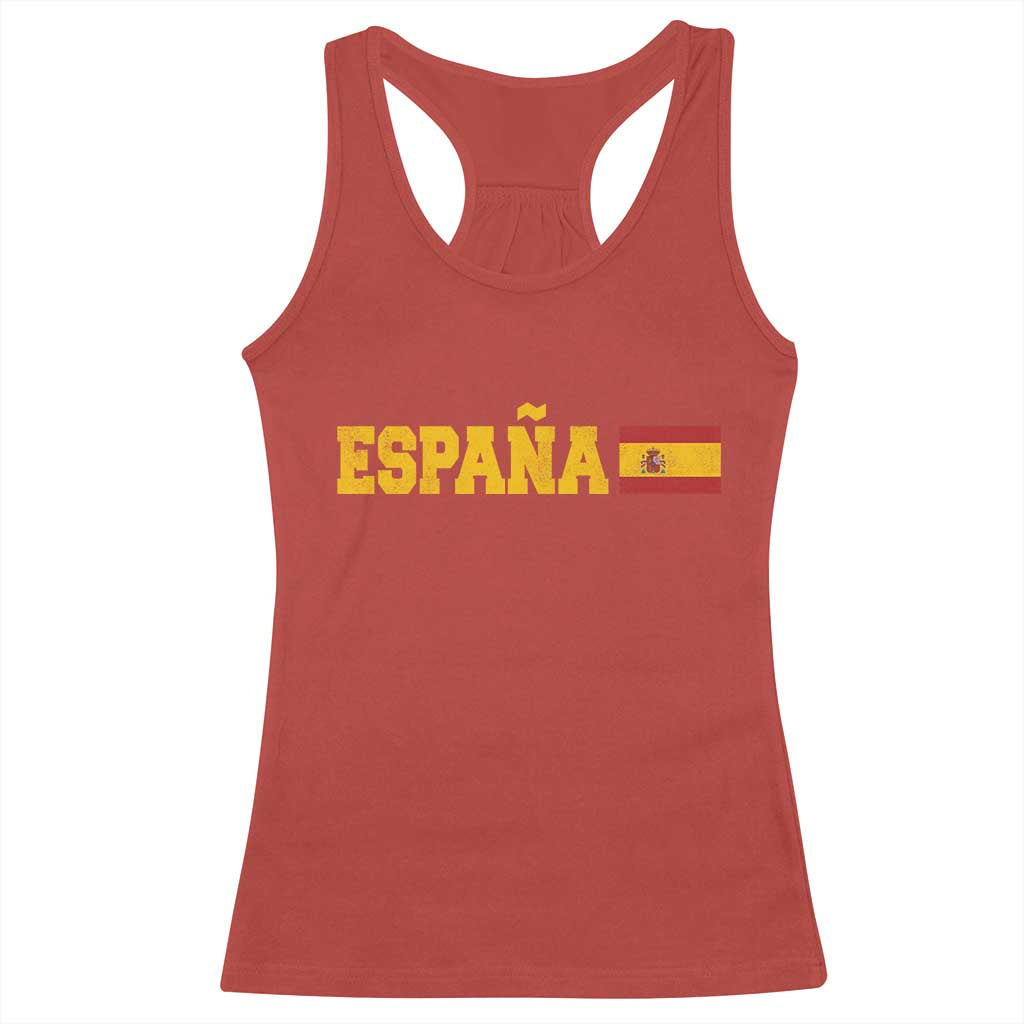Espana Spain Vintage Sports Design Spanish Flag Racerback Tank Top TS11 Red Print Your Wear