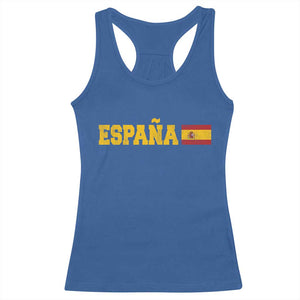 Espana Spain Vintage Sports Design Spanish Flag Racerback Tank Top TS11 Royal Blue Print Your Wear