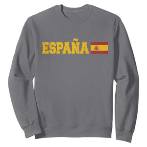 Espana Spain Vintage Sports Design Spanish Flag Sweatshirt TS11 Charcoal Print Your Wear