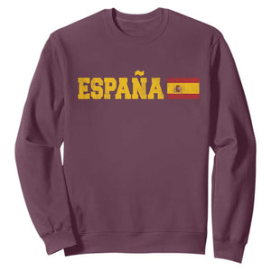 Espana Spain Vintage Sports Design Spanish Flag Sweatshirt TS11 Maroon Print Your Wear