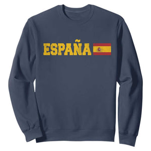 Espana Spain Vintage Sports Design Spanish Flag Sweatshirt TS11 Navy Print Your Wear