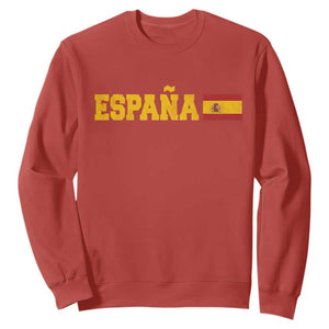 Espana Spain Vintage Sports Design Spanish Flag Sweatshirt TS11 Red Print Your Wear