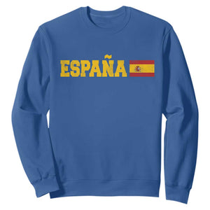 Espana Spain Vintage Sports Design Spanish Flag Sweatshirt TS11 Royal Blue Print Your Wear