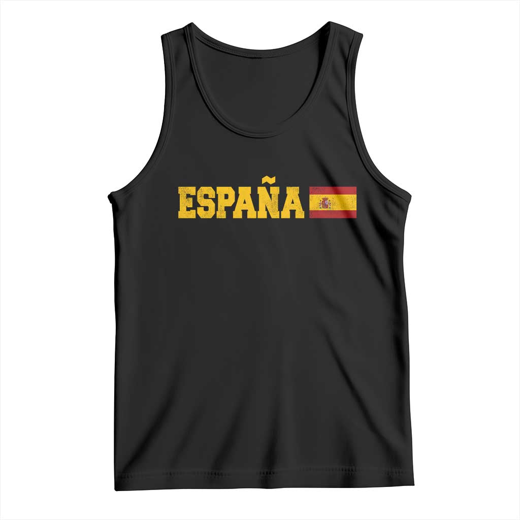 Espana Spain Vintage Sports Design Spanish Flag Tank Top TS11 Black Print Your Wear