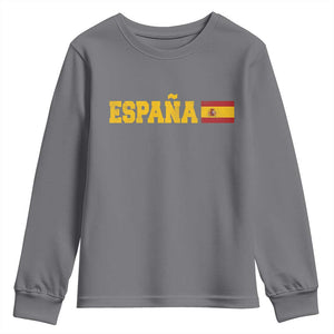 Espana Spain Vintage Sports Design Spanish Flag Youth Sweatshirt TS11 Charcoal Print Your Wear