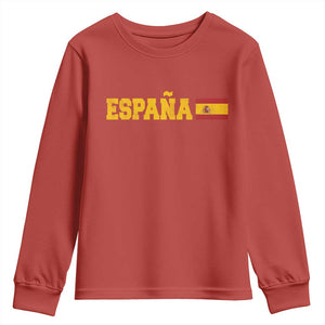 Espana Spain Vintage Sports Design Spanish Flag Youth Sweatshirt TS11 Red Print Your Wear