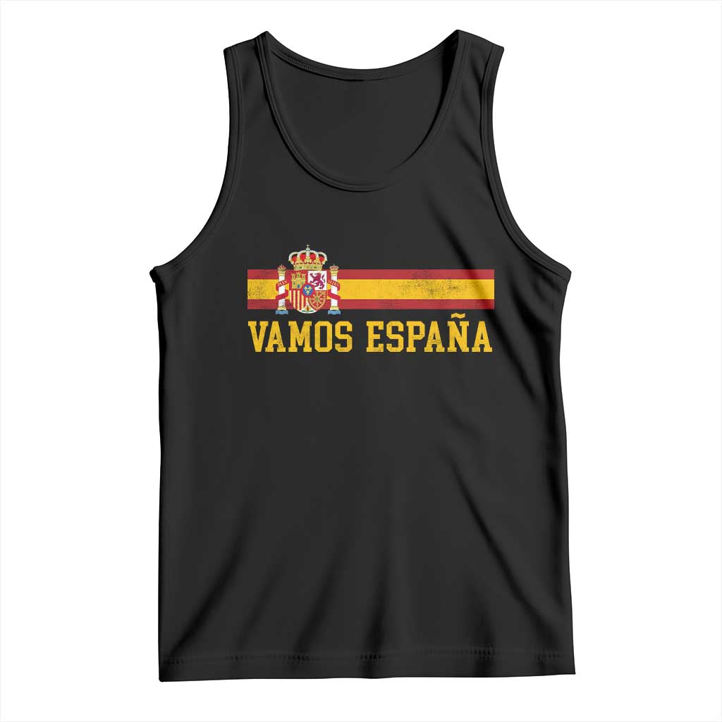 Vamos Espana Spainish Flag Vintage Spain Coat of Arms Tank Top TS11 Black Print Your Wear