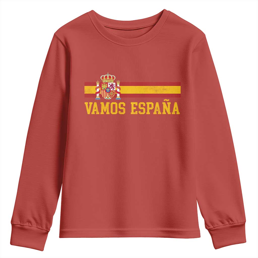 Vamos Espana Spainish Flag Vintage Spain Coat of Arms Youth Sweatshirt TS11 Red Print Your Wear