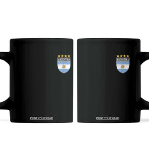 Argentina 4th Star Vintage Argentine Football Crest Coffee Mug TS11 Black Print Your Wear