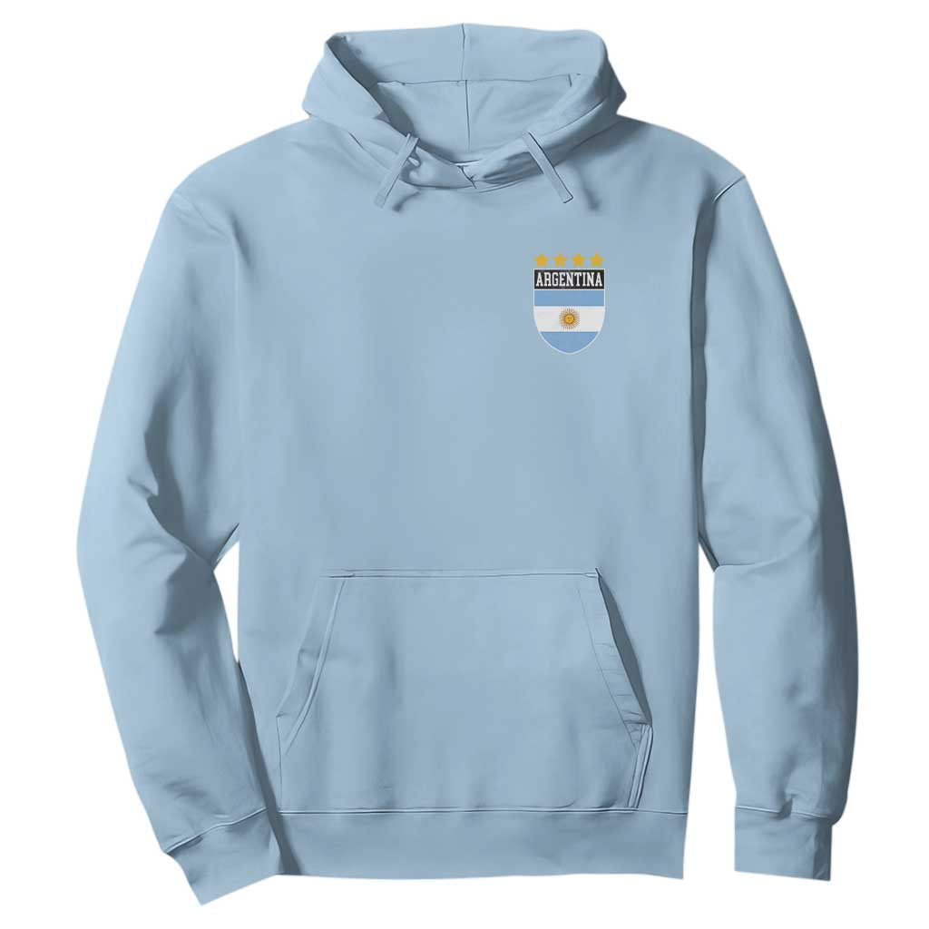 Argentina 4th Star Vintage Argentine Football Crest Hoodie TS11 Light Blue Print Your Wear
