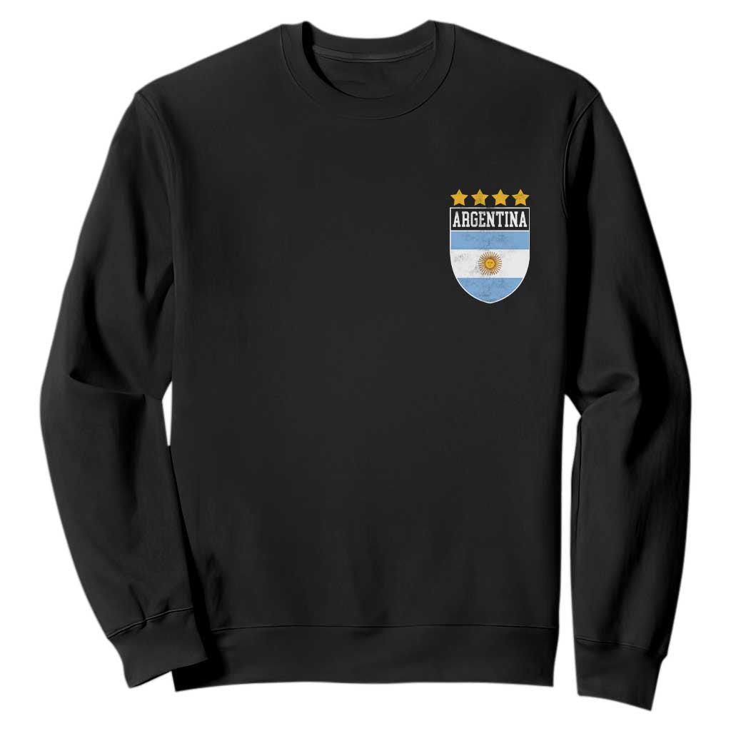 Argentina 4th Star Vintage Argentine Football Crest Sweatshirt TS11 Black Print Your Wear