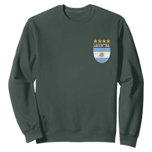 Argentina 4th Star Vintage Argentine Football Crest Sweatshirt TS11 Dark Forest Green Print Your Wear