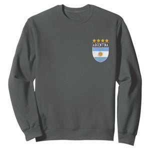 Argentina 4th Star Vintage Argentine Football Crest Sweatshirt TS11 Dark Heather Print Your Wear