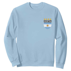Argentina 4th Star Vintage Argentine Football Crest Sweatshirt TS11 Light Blue Print Your Wear