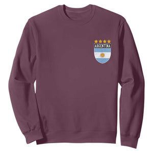 Argentina 4th Star Vintage Argentine Football Crest Sweatshirt TS11 Maroon Print Your Wear