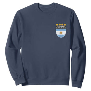 Argentina 4th Star Vintage Argentine Football Crest Sweatshirt TS11 Navy Print Your Wear