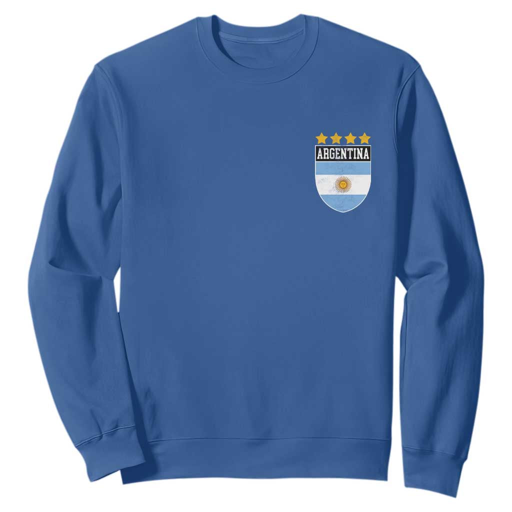 Argentina 4th Star Vintage Argentine Football Crest Sweatshirt TS11 Royal Blue Print Your Wear