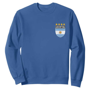 Argentina 4th Star Vintage Argentine Football Crest Sweatshirt TS11 Royal Blue Print Your Wear