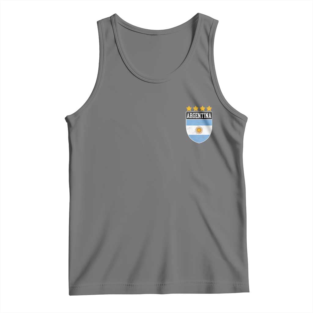 Argentina 4th Star Vintage Argentine Football Crest Tank Top TS11 Black Heather Print Your Wear