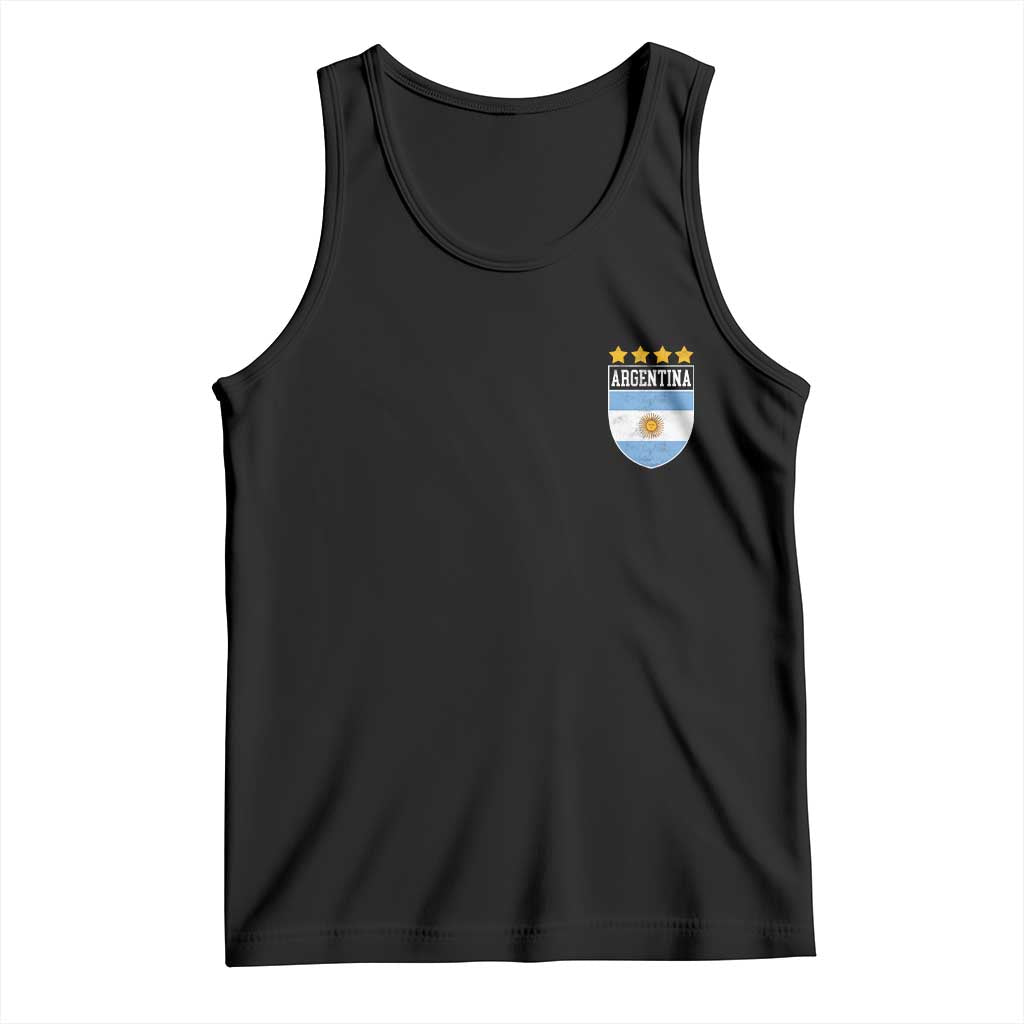 Argentina 4th Star Vintage Argentine Football Crest Tank Top TS11 Black Print Your Wear