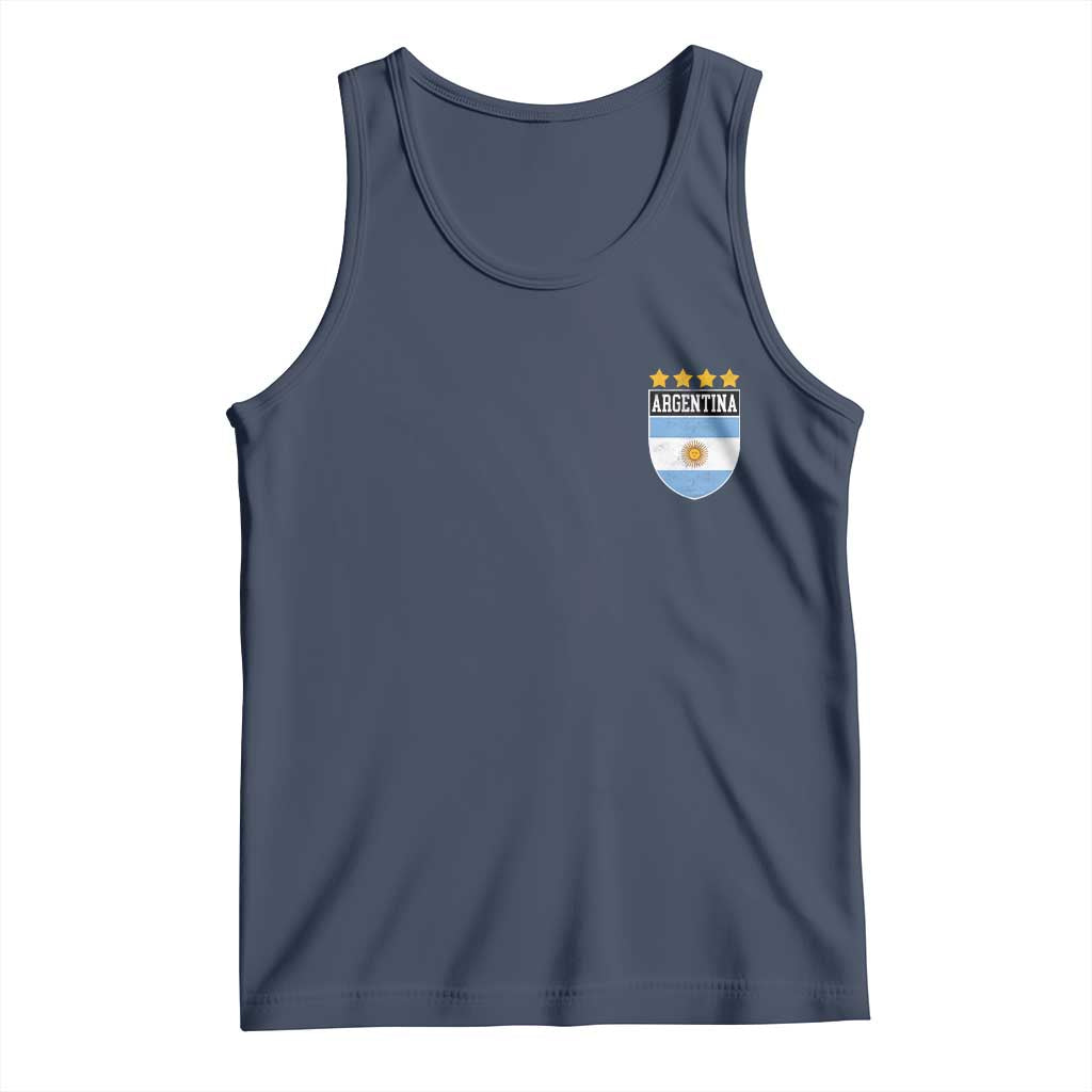 Argentina 4th Star Vintage Argentine Football Crest Tank Top TS11 Navy Print Your Wear
