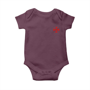 Vintage Catholic Knight Templar Crusader Cross Baby Onesie TS11 Maroon Print Your Wear