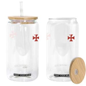 Vintage Catholic Knight Templar Crusader Cross Glass Can TS11 Print Your Wear