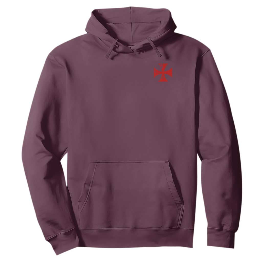 Vintage Catholic Knight Templar Crusader Cross Hoodie TS11 Maroon Print Your Wear