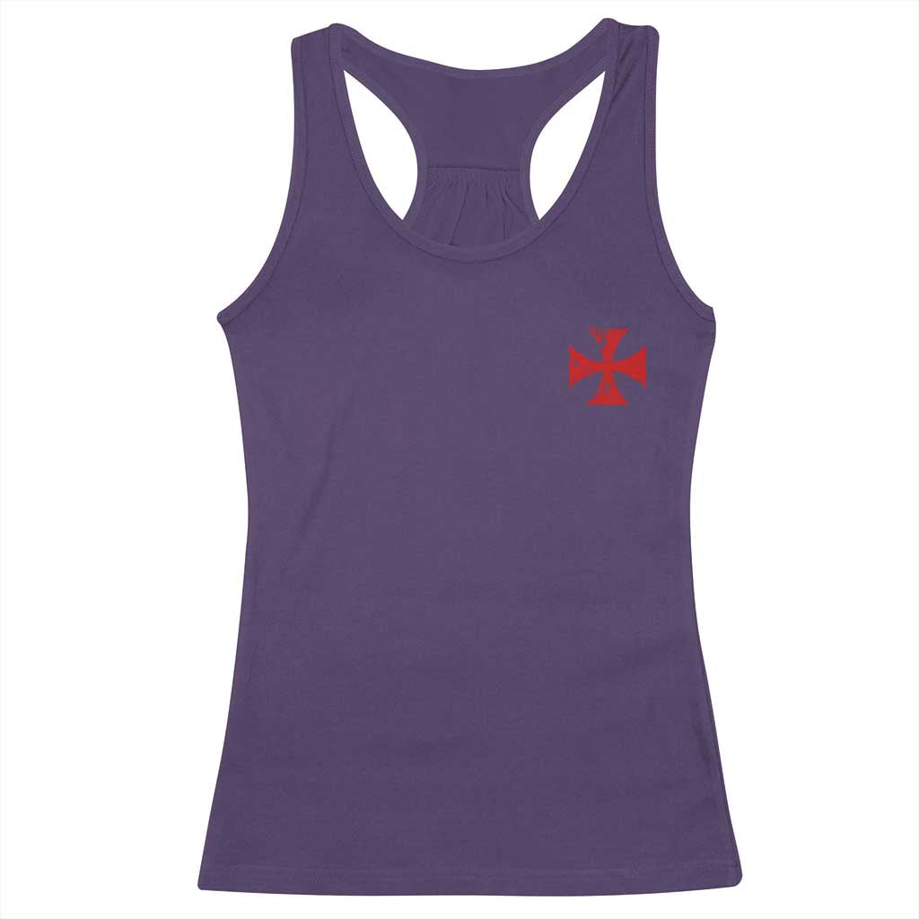Vintage Catholic Knight Templar Crusader Cross Racerback Tank Top TS11 Purple Print Your Wear