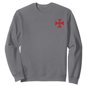 Vintage Catholic Knight Templar Crusader Cross Sweatshirt TS11 Charcoal Print Your Wear