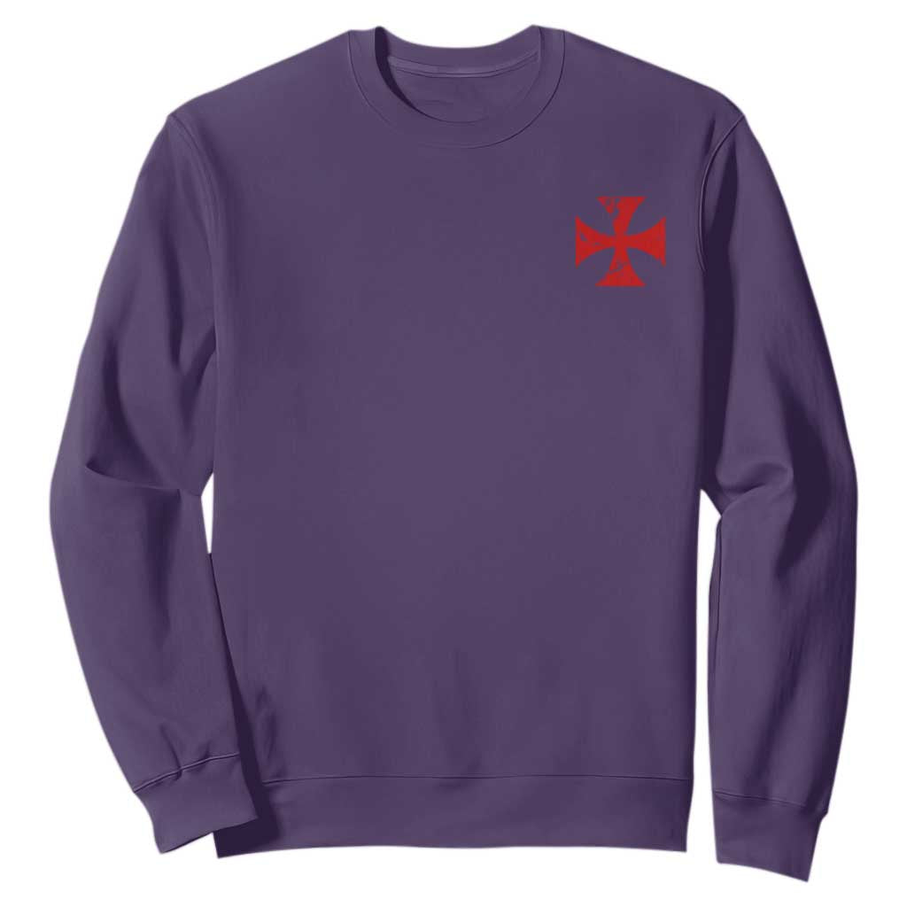 Vintage Catholic Knight Templar Crusader Cross Sweatshirt TS11 Purple Print Your Wear