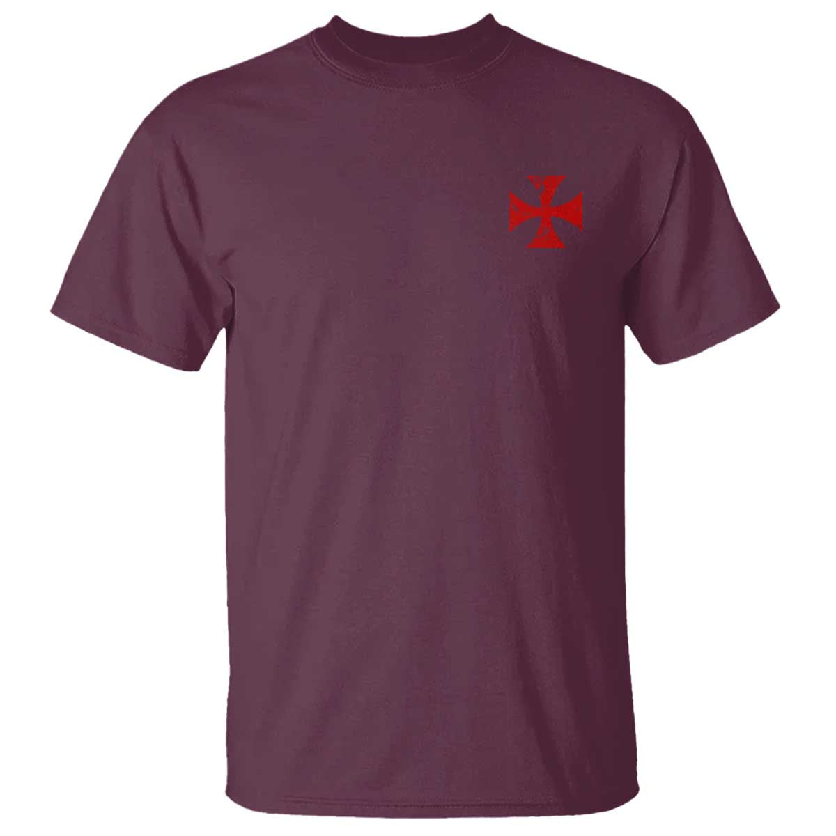 Vintage Catholic Knight Templar Crusader Cross T Shirt TS11 Maroon Print Your Wear