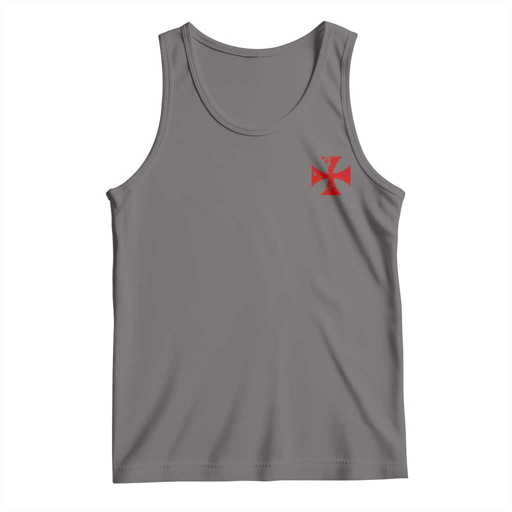 Vintage Catholic Knight Templar Crusader Cross Tank Top TS11 Deep Heather Print Your Wear