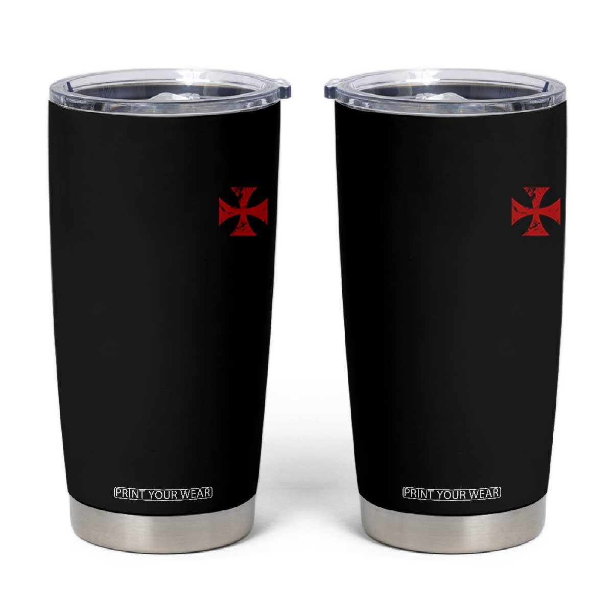Vintage Catholic Knight Templar Crusader Cross Tumbler Cup TS11 Black Print Your Wear