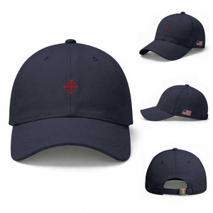 Vintage Catholic Knight Templar Jerusalem Cross Baseball Cap TS11 Baseball Cap Universal Fit Navy Print Your Wear