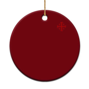 Vintage Catholic Knight Templar Jerusalem Cross Ceramic Ornament TS11 1pc Red Print Your Wear