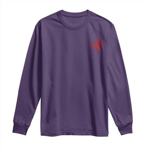 Vintage Catholic Knight Templar Jerusalem Cross Long Sleeve Shirt TS11 Purple Print Your Wear
