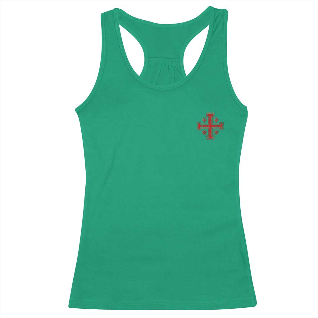 Vintage Catholic Knight Templar Jerusalem Cross Racerback Tank Top TS11 Irish Green Print Your Wear