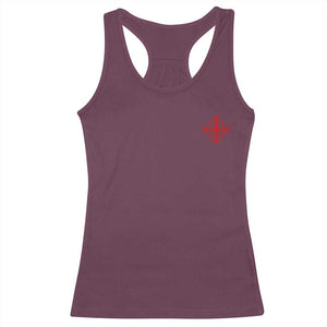 Vintage Catholic Knight Templar Jerusalem Cross Racerback Tank Top TS11 Maroon Print Your Wear