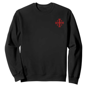 Vintage Catholic Knight Templar Jerusalem Cross Sweatshirt TS11 Black Print Your Wear