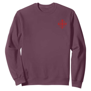 Vintage Catholic Knight Templar Jerusalem Cross Sweatshirt TS11 Maroon Print Your Wear