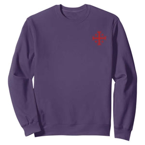 Vintage Catholic Knight Templar Jerusalem Cross Sweatshirt TS11 Purple Print Your Wear