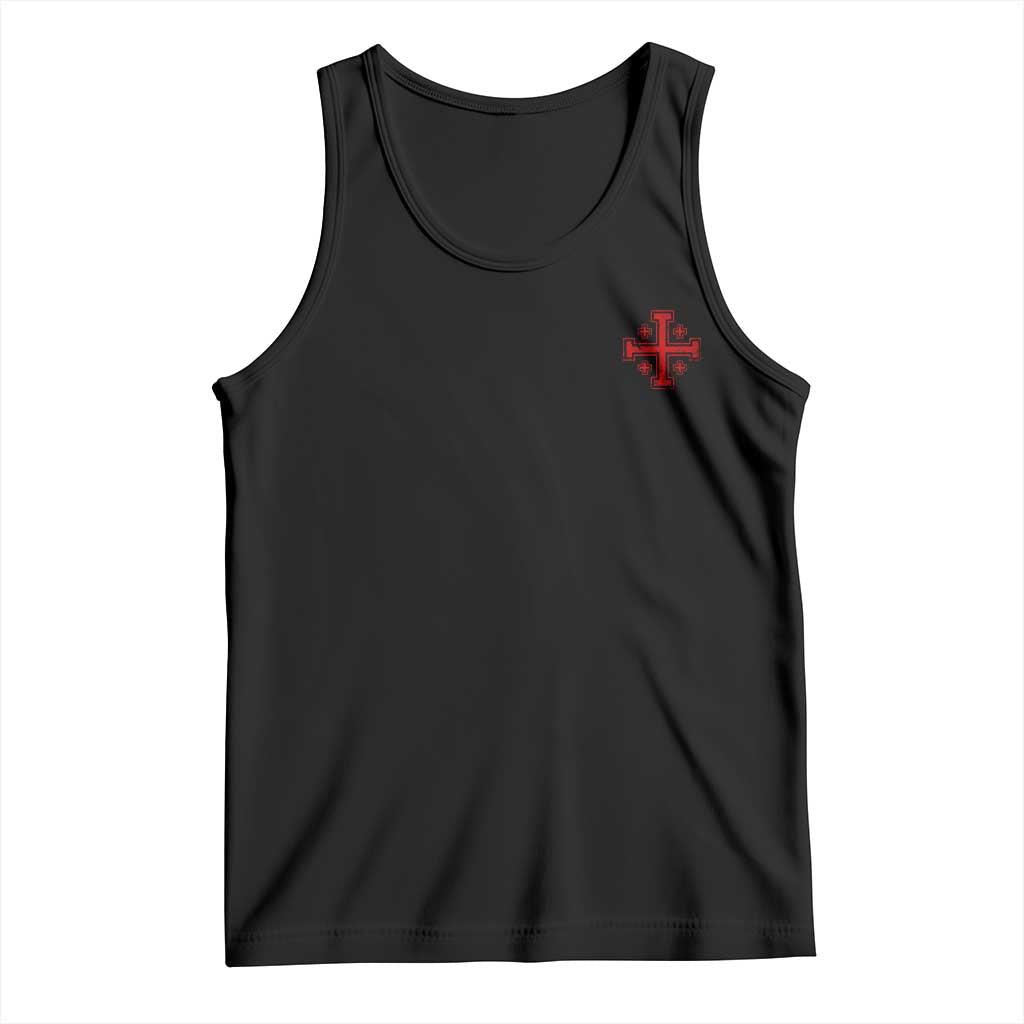 Vintage Catholic Knight Templar Jerusalem Cross Tank Top TS11 Black Print Your Wear